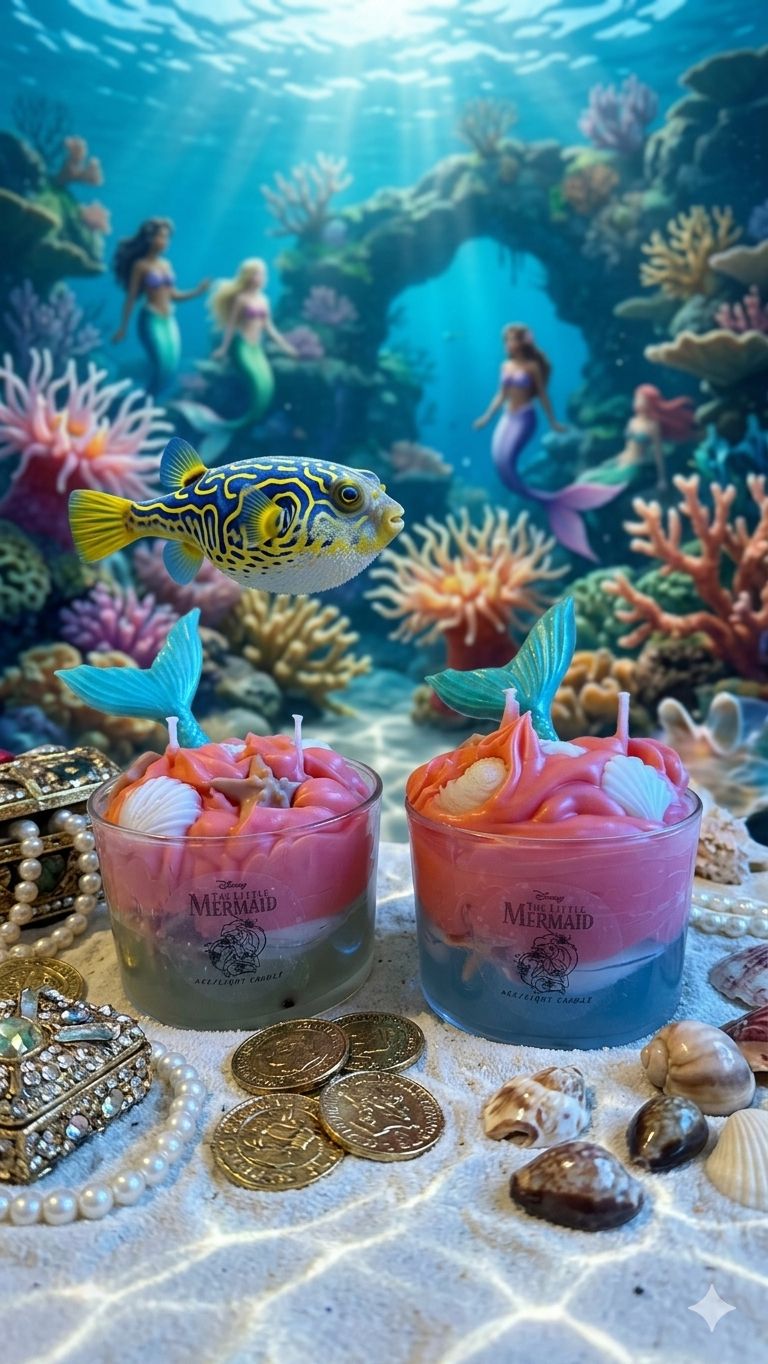 🧜‍♀️✨ ¡Sumergete en el Océano con nuestra Vela Artesanal "Brisa de Mar" de La Sirenita! ✨🧜‍♀️