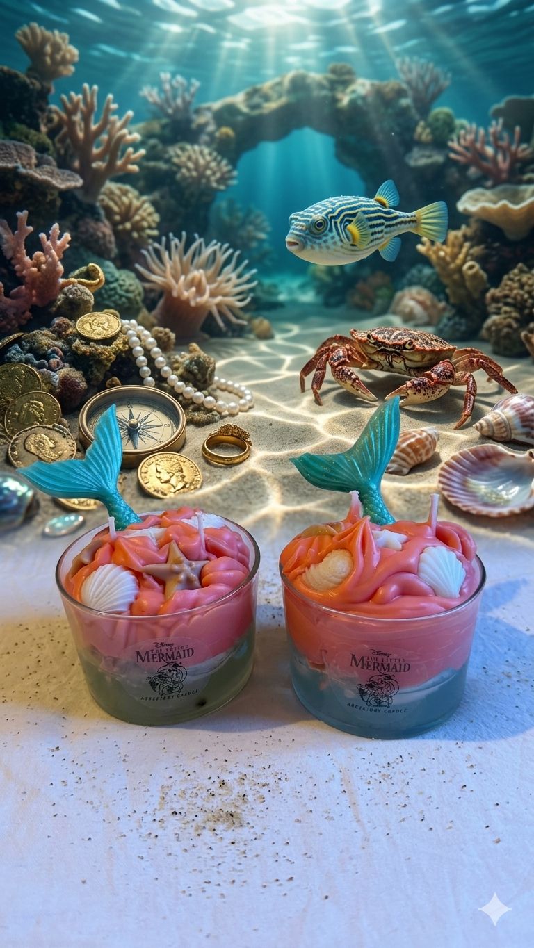 🧜‍♀️✨ ¡Sumergete en el Océano con nuestra Vela Artesanal "Brisa de Mar" de La Sirenita! ✨🧜‍♀️