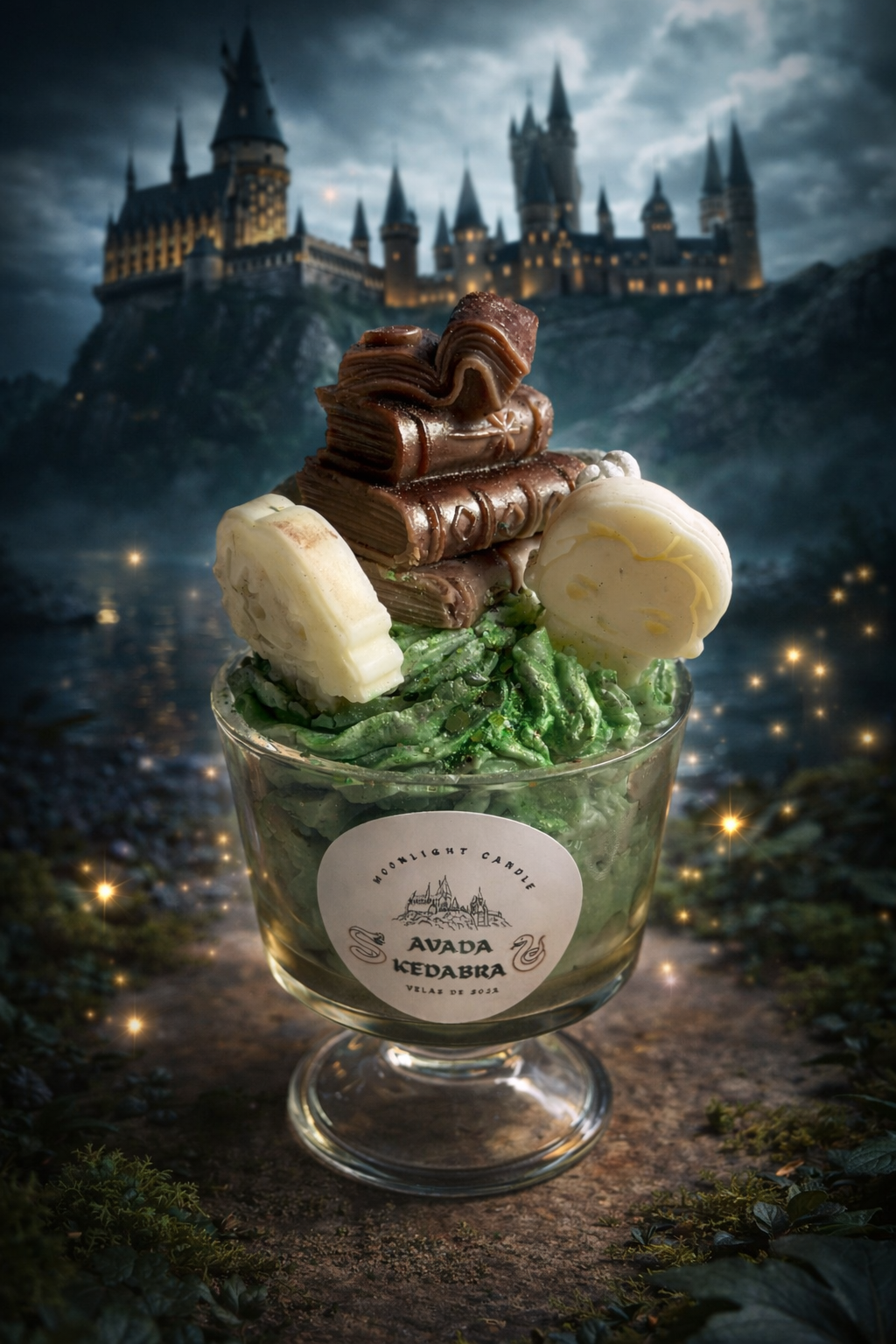 Vela artesanal "Casa Slytherin" 🟢
